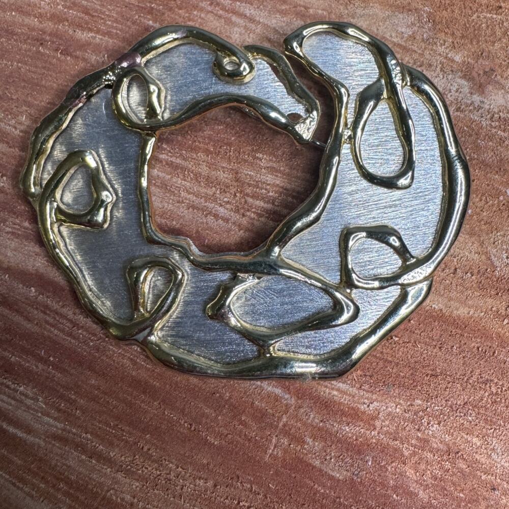 Vintage Parklane Large Gold-Tone Abstract Modernist Brooch